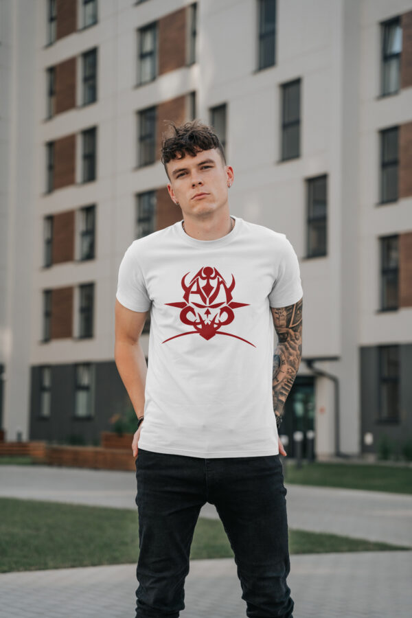T-shirt blanc homme S.O.D.O.M. / Armaguet Nad (logo imprimé rouge devant)